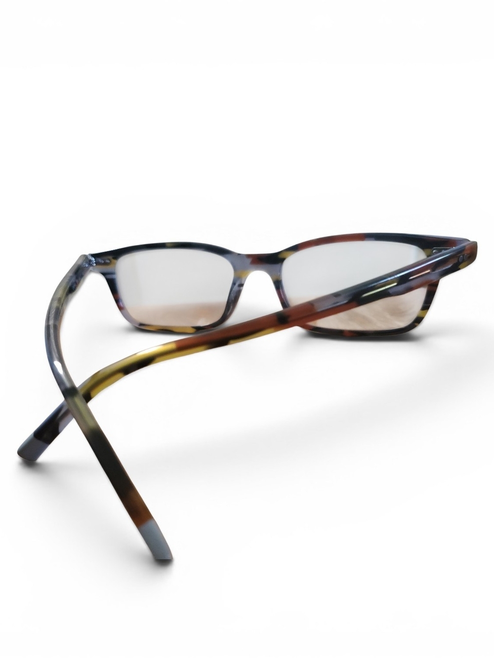 Calvin Klein Tortoiseshell Rectangular Women's Eyeglass Frames Brown/yellow/Blue